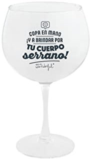 Mr. Wonderful WOA2211995ESZ0 Copa de Vidrio, Multicolor, Estándar