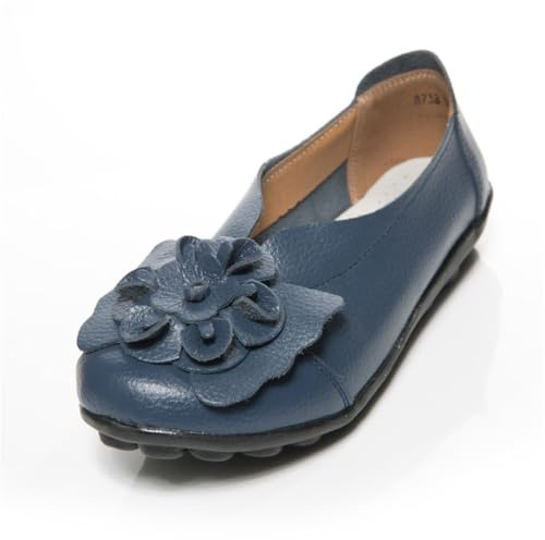 OTMYIGO Chaussures pour Femmes Mocassins à Enfiler Ballerines Fleurs Baskets décontractées Plates Semelle Souple légères et Confortables Maman
