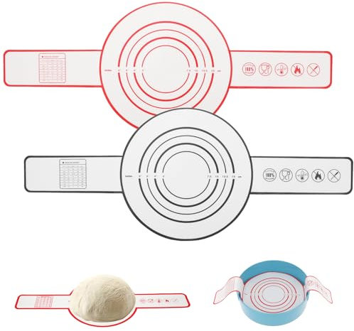 Dimeho 2 PCS Silicone Bread Sling Baking Mat for Dutch Oven with Extra Long Handles Reusable Sourdough Heat Resistant Baking Sheets Liners Easy to Transfer Sourdough Bread Pizza Cookie