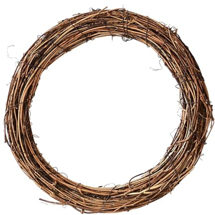 Grapevine Wreath Frame for Crafts Natural Rattan Base Form Farmhouse Garland Making Supplies for Spring Summer Fall Winter Christmas Wreaths Decorations for Front Door (Brown, 16 inch / 40cm)