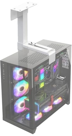 Support de montage sous bureau pour unité centrale - Support pour PC - Réglable à 360 degrés - Peut supporter jusqu'à 30 kg - Compatible avec la plupart des PC