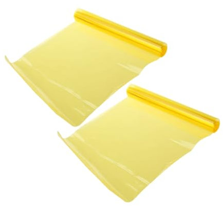 CRILSTYLEO Autoscheinwerferfolie 2 Stück Selbstklebende Tönungsfolie für Scheinwerfer Tönungsfolie 30 x 120 cm gelb Schutz vor Nebelscheinwerfern