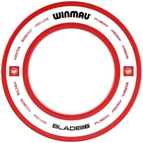 Winmau Pro Line 2.0 Cercle de protection pour tableau de fléchettes - Rouge & Blanc - Protecteur mural durable pour tableaux de fléchettes - Accessoires de fléchettes professionnels