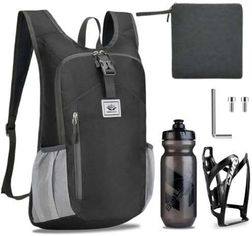 Sac à Dos De Vélo Ultra Léger Étanche 15L Et Porte-Bouteille pour Vélo avec Bouteille d'eau De 610 ML,Ajustables à Taille Sac à Dos d'eau Porte-Bouteille Léger Et Solide pour Cyclisme des Sport