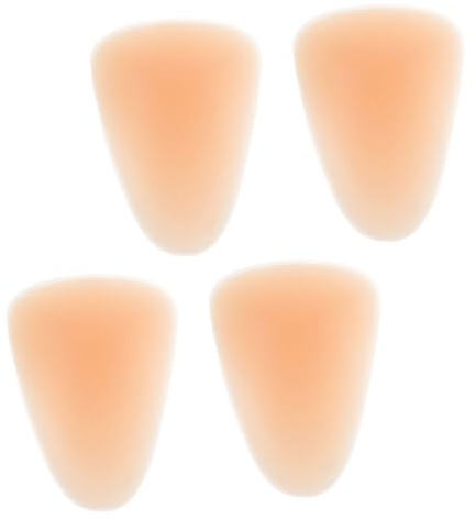 BELLIFFY 4pcs Silicone Knee Pads for Roller Skating Thickened Fall Protection Self-Adhesive Inner Wear Knee Guards for Skiing Ice Skating Snowboarding Beige