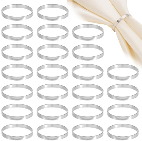 Confezione da 24 portatovaglioli in metallo color oro, anelli per tovagliolo di Natale, con fibbia, per feste, matrimoni, feste, decorazioni da tavolo per pranzi, anniversari, compleanni, colore