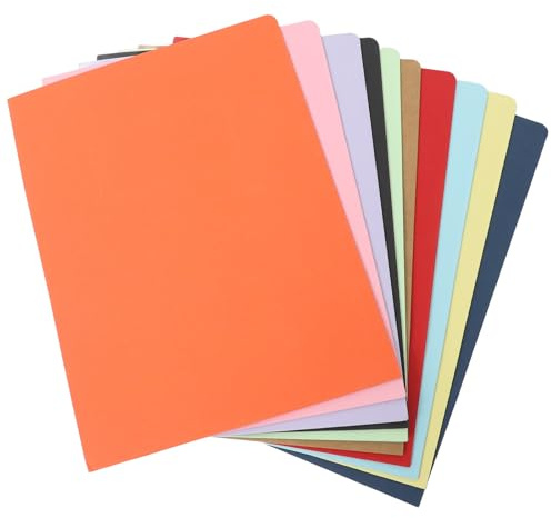 TEHAUX 10 Carpetas de Archivos de Papel Engrosado A4 con Doble Bolsillo, Organizador de Carpetas de Archivos para Oficina, Escuela y Hogar, Surtido 10 Colores para Documentos y Contratos