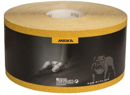 Mirka Gold Papier abrasif universel Rouleau abrasif 115mm x 50m / Grain P180 / Pour poncer le plâtre, le mastic, les panneaux de particules, le bois, la peinture