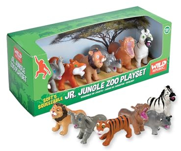Wild Republic 87944 Zebra Hippo Lion Elephant Tiger Rhino Junior Jungle Safari Playset