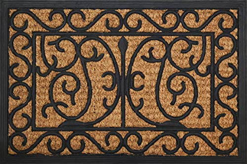 ID Mat Cuba 4060 - Felpudo Rectangular de Fibra Coco/Caucho Natural, 60 x 40 x 1 cm, Color Beige