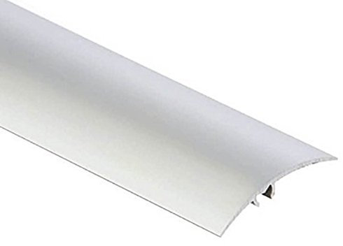 Cezar Aluminium Carpet Cover Door Threshold Trim 40mm - Silver - Transition Strip Push-In Fix, 0.93m Length TMW Profiles (930x40mm)
