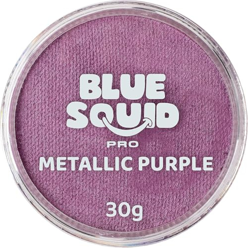 Blue Squid PRO Gesichtsfarbe – Professionelle wasserbasierte Einzelfarbe Gesichts- & Körperfarbe – SFX Make-up, Kinderschminken & Erwachsene für Kostüm – Metallisch Lila 30g / 1oz