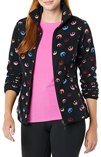 Amazon Essentials Mujer Chaqueta de Forro Polar con Cremallera Completa y Cuello Perkins