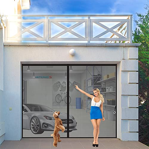 Magnetic Screen Door, 72 x 104 inch Heavy-Duty Reinforced Mesh, Ultra-Dense Weave, Smooth Auto-Close, Pets & Kids – Hands-Free, No-Gap Seal Black