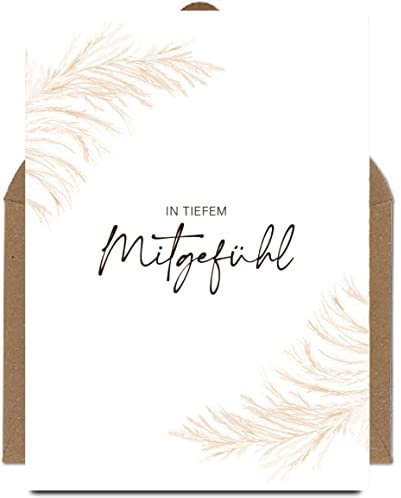 The Life Barn Postkarte mit Umschlag In tiefem Mitgefühl, Beileidsbekundung, Kondolenzkarte, Trauer, Tod