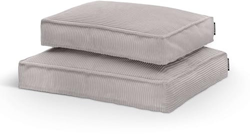 softwalls Hundekissen Cord - Orthopädisches Hundebett XXL - Hundematte große Hunde - Hundematratze Waschbar - Hundekorb | Licht Grau (L)