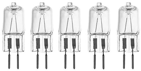 UGEFKMQ Lampadine Alogene G5.3 20W 220V 50W GU5.3 Base a doppio ago Alogeno Lampada Capsula Trasparente Bianco Caldo,150 W,10 Pezzi