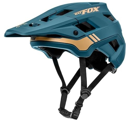Batfox Casco de bicicleta, ligero y cómodo, casco de bicicleta de montaña, casco de skateboard con visera, cascos transpirables para hombres, mujeres, adultos, jóvenes, ajustables en tamaño verde