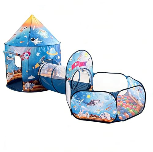 Floving 3en1 Tente pour Enfants Maison de Jeu intérieur Tente de Jeu extérieur (Cosmique 3in1)