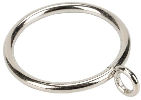 Vorhangringe mit Öse für Gardinenstangen, 50 mm Innendurchmesser, Metall, Gardinenringe, Silber 24 Stück TXZWJZ