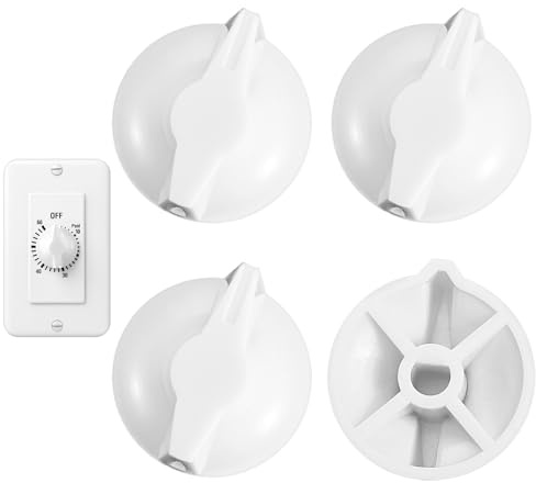Ymapinc 4 Pcs Timer Switch Knob Compatible with for Intermatic - 146MT574 Timer Knob Replacement for FD Series Spring Wound Timers for Wall Bathroom Fan Motor Heater Light