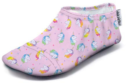 Slipfree Non-Slip Shoes for Girls and Boys. Light, Soft and Comfortable, Unisex Kids Beach Water Shoes with Protective Sole, Ideal for Holiday, Sports and Home. Sofie, Age 5-6 Years