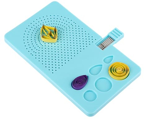 Paper Quilling Board Tool Kit, Light Blue Quilling Work Board with 20 Stainless Steel Pins, Grid Guide & Shape Templates, Professional Quilling Tool for DIY Paper Craft Making