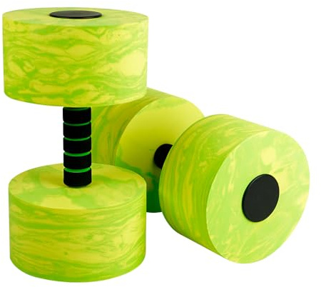 Water Dumbbells for Pool Exercise Set of 2, Aquatic Fitness Weights for Water Aerobics Swimming, Floatation Dumbbells for Low-Impact Training