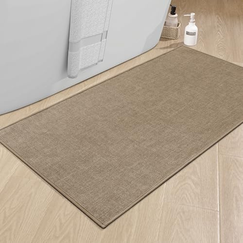 chakme Badrumsmatta 60 x 120 cm halkfri badmatta med gummibaksida badrumsmatta halkfri tvättbar badrumsmatta badrum matta badrum duschmatta brun