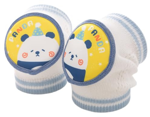 CAZSTYK Ginocchiera in cotone traspirante per bambino attivo antiscivolo per gattonare protezioni morbide traspiranti per il ginocchio del bambino doccia regalo, Piccolo panda, Taglia unica