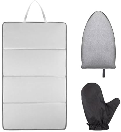 Yianyal - Tabla de Vapor para Ropa, Soporte Plegable para Plancha Vertical – colchón Planchado con Guantes para Dormitorio apartamento casa Cama Mesa Ropa encimera Hotel Camisa Viaje