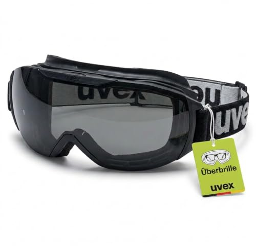 Uvex megasonic – Vollsichtbrille mit 100% UV-Schutz – Innen beschlagfrei, außen extrem kratzfest & metallfrei – chemikalienbeständig – getönt/schwarz