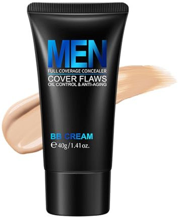 BB Cream Uomini idratante Fondotinta Correttore colore per trucco impeccabile, Full Coverage BB Crema, Man Perfecting Cream, impermeabile e durevole, idratante per tono naturale della pelle