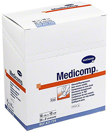 Medicomp Lot de 50 compresses non tissées 10 x 10