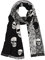 Landisun Herren-Schal, warm, lang, weich, elegant, klassische Quasten, Schal, Totenkopf (Schwarz Weiß), M