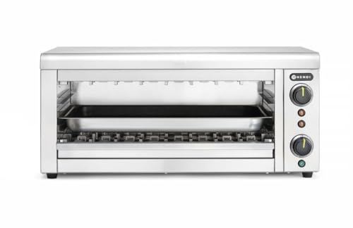 HENDI Salamander mit Quarz-Infrarotheizelement, Elektrogrill, Elektro-lift, Entspricht IPX3 Norm, 3 mögliche Gitterhöhen, 230V, 3645W, 689x397x(H)318mm, Edelstahl