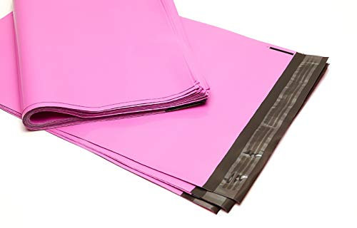 100 Farbige Folien-Versandtaschen - Bunte Klappenbeutel mit Selbstklebeverschluß, unbedruckt, LDPE, recycelbar Format 300 x 410, Farbe rosa