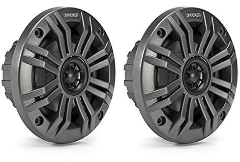 KICKER Marine Speaker Set 4 inch KA45KM44 for Boat/Tower/Wakeboarding - Charcoal