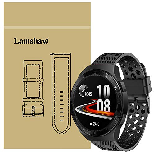 LvBu Armband Kompatibel Für Huawei Watch GT 2e, Sport Silikon Classic Ersatz Uhrenarmband Für Huawei Watch GT 2e Smartwatch (Schwarz)