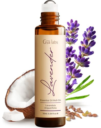 Gya Labs Lavendel Essential Oil Roll-On – 10 ml – Reisegröße Roller für Haut, Aromatherapie & unterwegs