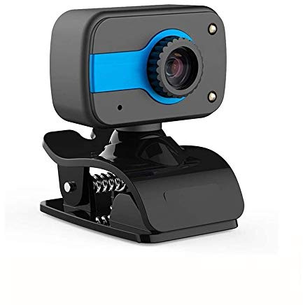 1PCS HD USB Web Camera for PC Laptop Desktop with Microphone Computer Webcams CMOS Digital Video Camera 360-Degree Rotation Clip-on Laptop Recording Conference Suitable for (Blue)
