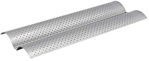 Plaque de Cuisson de Baguette, Plateau à Pain Français perforé avec 2 Fentes, Bonne Conduction Thermique pour la Cuisine (732)