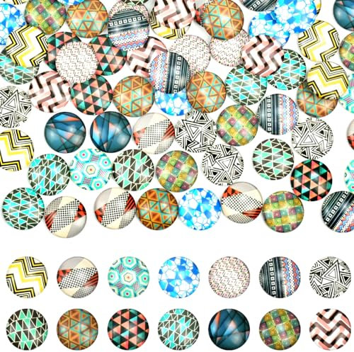 LIMITADA 100 Bunt Muggelsteine 20mm Glasnuggets Glassteine Mosaiksteine zum Basteln Glückssteine Bunte Steine Mosaik Glassteine Bunte Muggelsteine Deko für die Herstellung von Fotoschmuck