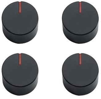 MKLHAVB Gas-Kochknopf 4 Stück 6 mm 8 mm Gasherd-Knöpfe, Herd, Ofen, Steuerschalter, Gasherd-Zubehör, Montage, schwarzer Knopf Gasherd-Regelknöpfe(8mm)