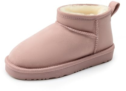 DREAM PAIRS Stivali da Neve per Bambini, Caldi Classiche Pelose Invernali alla Caviglia, Foderati in Pelliccia Sintetica Stivaletti da Bambina,Size 36,Rosa,KKUMAB2502