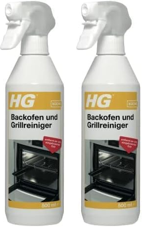 HG Backofen- und Grillreiniger 2er Pack – Starker Reiniger gegen Fett & Eingebranntes, für Backofen & Grill