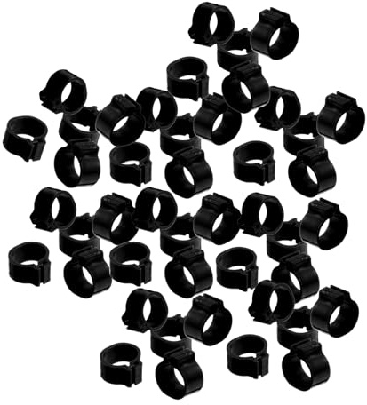 VILLCASE Bague pour Pigeon en Plastique Noir 10mm Légère et Pratique pour Identification, Lot de 100 Pièces pour Élevage et Gestion Avicole