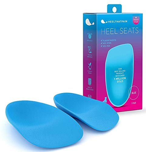 Heel That Pain® Heel Seats® Insoles for Plantar Fasciitis, Heel Pain, and Heel Spurs - Patented Fascia-Bar® Orthotic Heel Cups - Firm Rubber, Large (Women's 10.5-13, Men's 8.5-12)