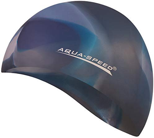 Aqua Speed Badekappe Herren | Silikon | Bademütze | Badehaube | Mehrfarbig + Aufbewahrungstasche Bunt / 84