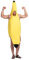 SHATCHI Yellow Banana Fruit Fancy Party Adult Costume Halloween Unisex Funny Dress Up Stag Night Jumpsuit, One Size